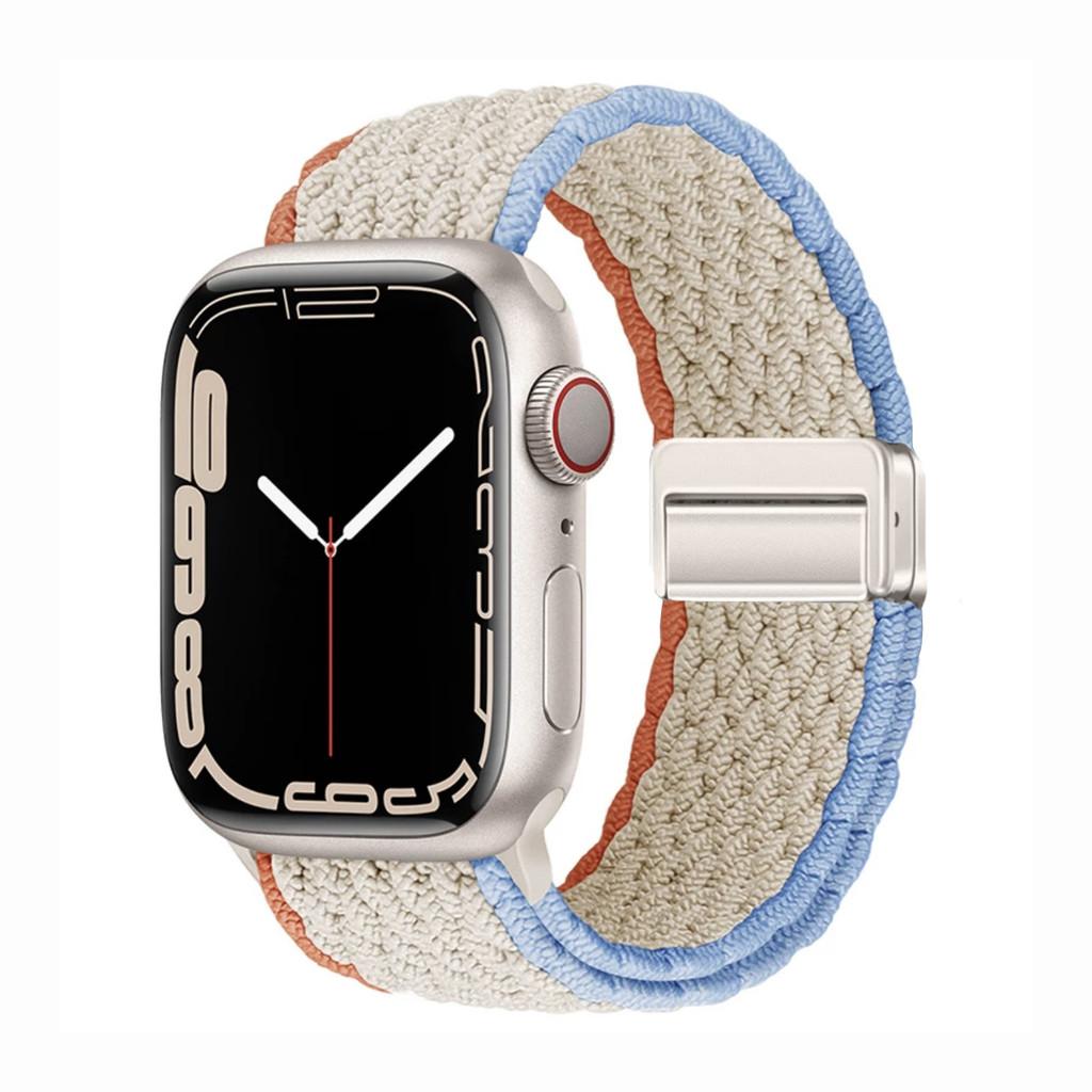 Nylon Braided Band Strap Compatible For Apple Watch S10 46mm 44mm 40mm 45mm 49mm 41mm 38mm iWatch Series Se 10 7 3 5 6 8 9 Ultra