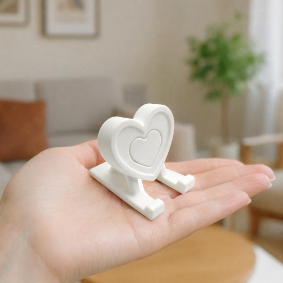 Reusable Phone Stand 3D Printed Heart Holder, Love Shape Mobile Desktop Mount Stand, Cell Tablet Desk Mount, Valentine's Day Gift Holder