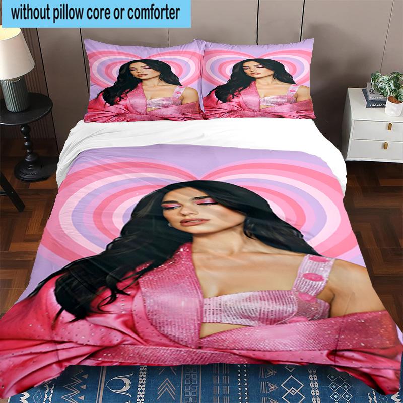 3PCS pop music Dua Lipa 3pcs Bedding,Including 3PCS Duvet Cover And 2pcs Pillowcases Perfect for Christmas,Ideal for Bedroom, Dormitory