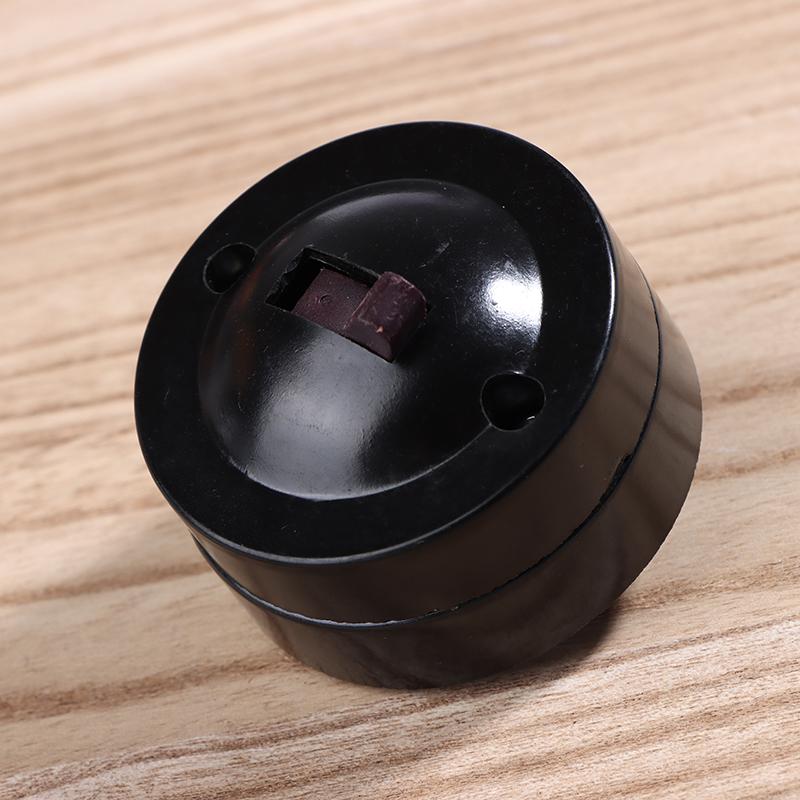 Toggle Switch Single-Control Lamp Switch Round Surface Mounted Wall Light Switch Old-Fashioned 6A Button Switch For Home Decor