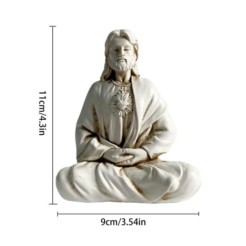 Handcraft Christian Holy Meditations Figurine Resins Sculpture for Religious Home Decors Easters Christmas Ornament Gift
