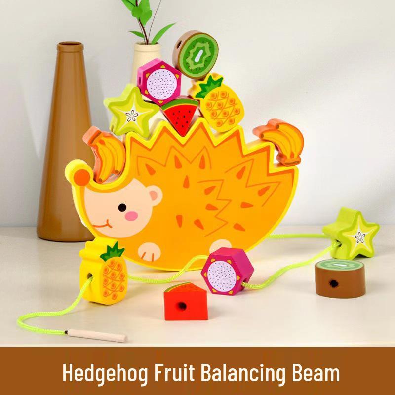 

Деревянные развивающие бусины-ежики для нанизывания фруктов: Детские блоки для нанизывания для возраста 3-6 лет