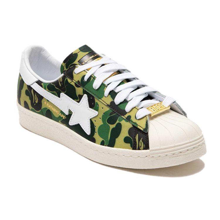 BAPE x adidas Superstar 80s ABC Camo Sneakers Unisex Verdi GZ8981