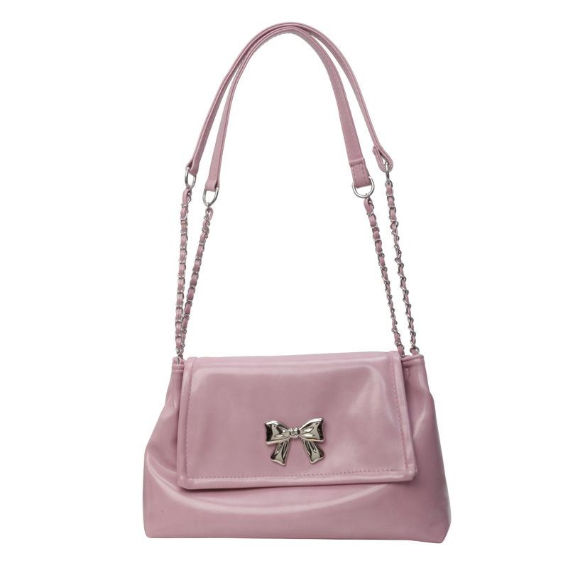 

Женская сумка с бантом, сумка для поездок на работу, новая портативная сумка-тоут большой вместимости, сумка через плечо на одном плече розовый