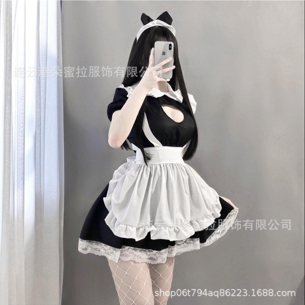 Set Lenjerie Sexy Domila Pijamale Seducție Qqny Angro Dragoste Gol Costum Maid Cosplay