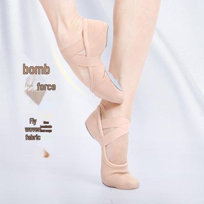 Women's Stretch Fabric Dance Shoes – Soft Sole Flyknit Ballet and Yoga Shoes