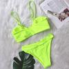 Sexy Bikini Solid Color Strapless High Waist Swimwear Women's Swimwear