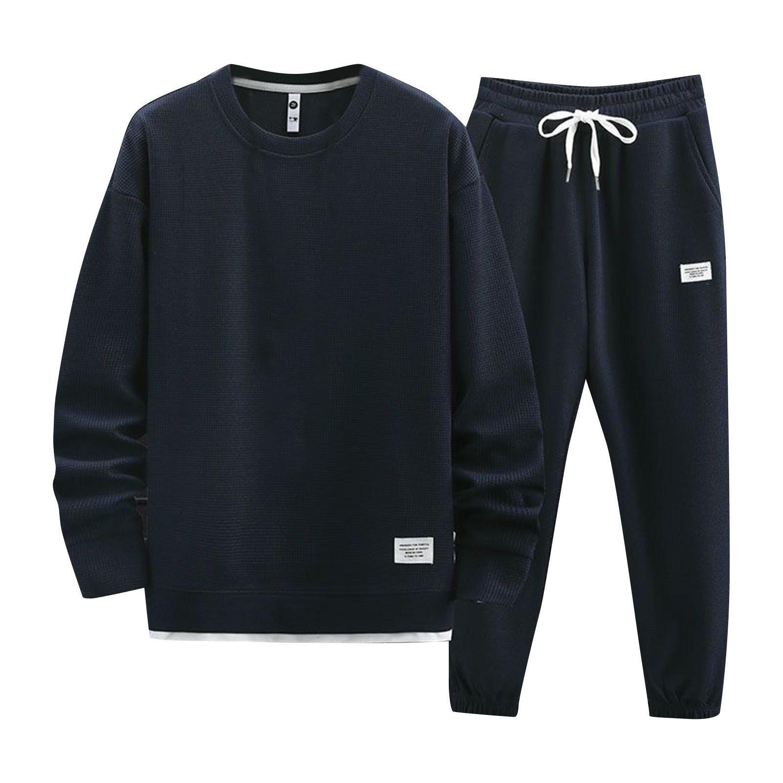 

Спортивный комплект из кашемира и хлопка ягненка для мужчин среднего и старшего возраста, зимний комплект из двух частей для папы, кардиган и плюш M темно-синий