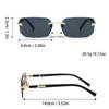 Fashionable Retro Square Unisex Frameless Sunglasses UV Protection Street Style Versatile Slimming Design for Men And Women