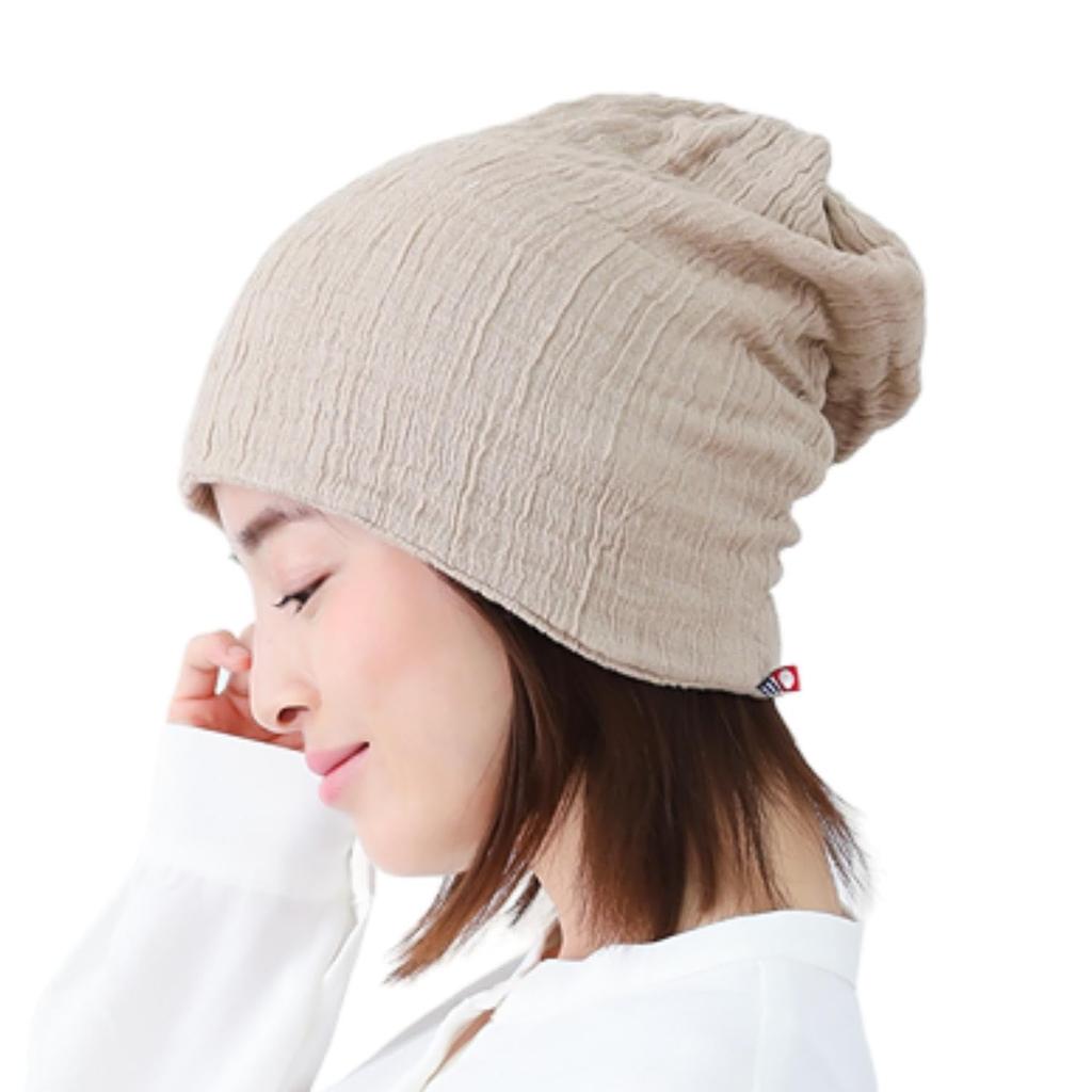 Imabari Towel Imabari Medical Hat Made In Japan Cotton Stylish Gauze Knit Hat Neck Warmer Hair Turban Watch Cap [Plaisir Wig] 100% 3-Way (Beige)