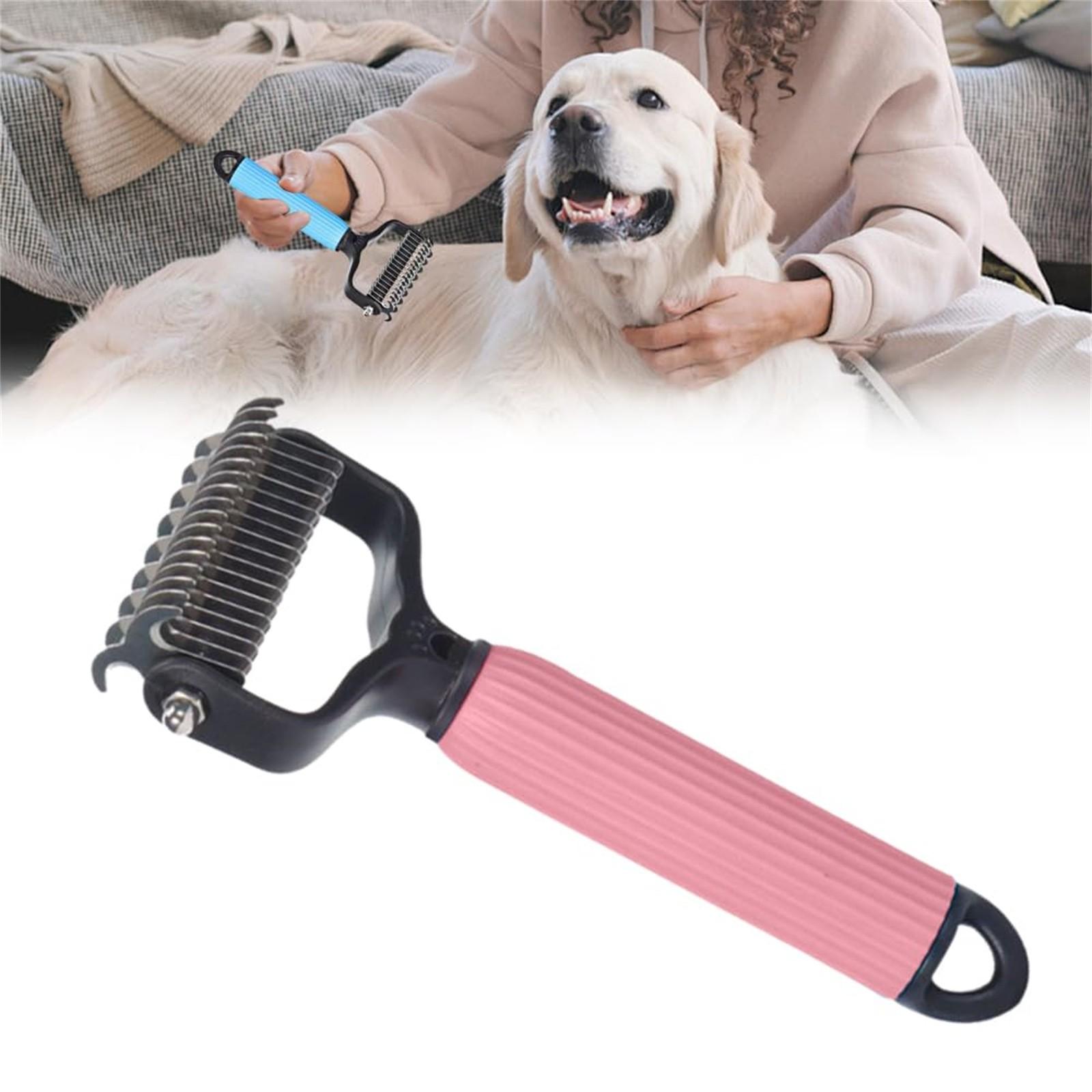 

Безопасная для животных расческа для удаления колтунов. Щетка для удаления колтунов у собак и кошек. Двусторонняя грабли для подшерстка у собак и кошек. S