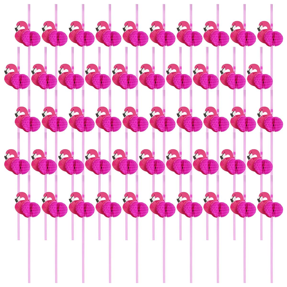 

50-150Pcs 3D Fruit Drinking Straw Flamingo Disposable Paper Straws Wedding Favors Kids Birthday Party Barware Decorations