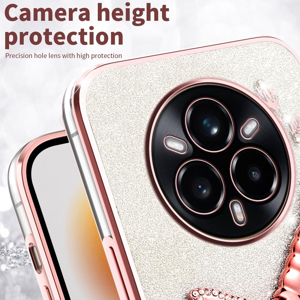 KADEM For Realme 14 Pro 5G Case Dragonfly Kickstand TPU Flowers Glitter Phone Cover