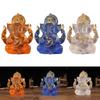Resin Crafts Ganesha Statue Carving Sitting Buddha Figurine Elephant Trunk Sculpture  Home Decor