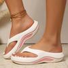 Mode Damen Sommer Mode EVA Flip Flops Komfort Dicke Sohle Rutschfest Strand Badeschuhe Frau Weiche Sohle Zehensteg Plateau Sandalen 2025