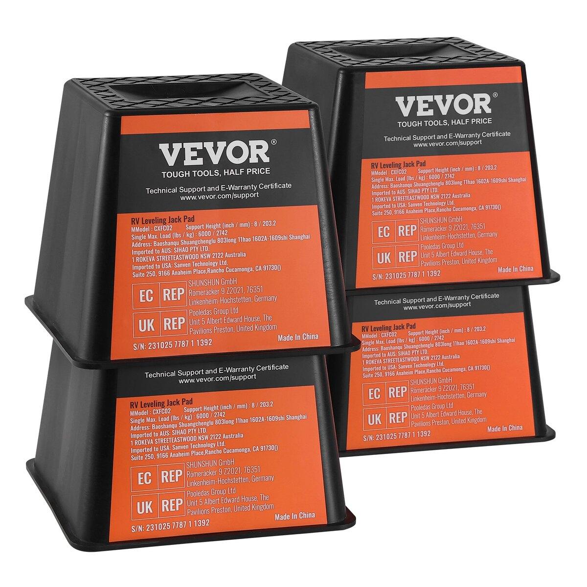 Bloc de Cric de Remorque, Capacité de 6000 lbs par Bloc de Mise à Niveau pour Camping-car, Blocs Stabilisateurs de Camping-car en Polypropylène de Haute Qualité, Accessoires de Voyage pour Camping-car Utilisation pour N'importe Quel