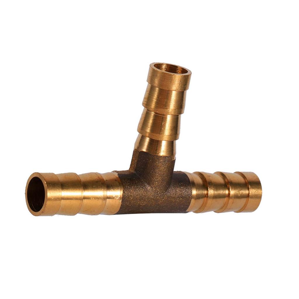 Brass T Piece 3 Way Fuel Hose Joiner Connector 6mm For Compressed   Oil Gas Pipe