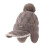 Autumn and Winter Velvet Warm Duck Knitted Hat Outdoor Leisure Cold Wind Snow Ear Hat Women's Winter Knitted Wool Hat Outdoor Travel Windproof Hat