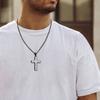 Mprainbow Zweifarbige Herren-Kreuzhalsketten, Schrägklingenmuster Gestreifte Anhängerhalsketten, Religiöse Geschenke Christlicher Schmuck