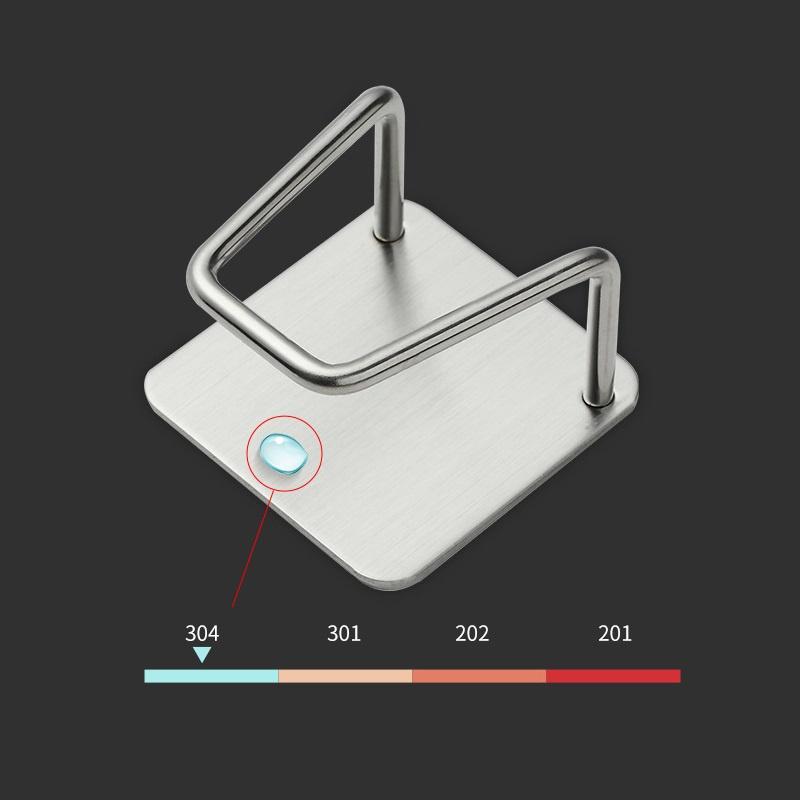 1 ks Nerezový děrovaný držák na houbičky, odkapávací, nalepovací na zeď, skříňku, desku, multifunkční kuchyňské potřeby