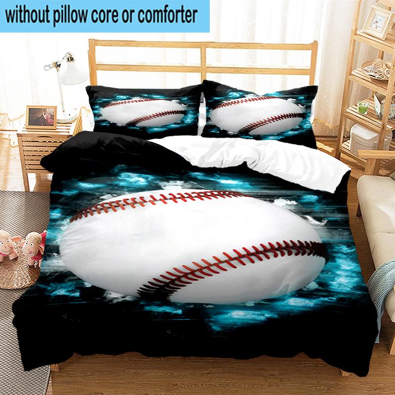 Flaming Football In Action 3pcs Bedding,Including 1pc Duvet Cover And 2pcs Pillowcases Perfect for Christmas,Ideal for Bedroom, Dormitory