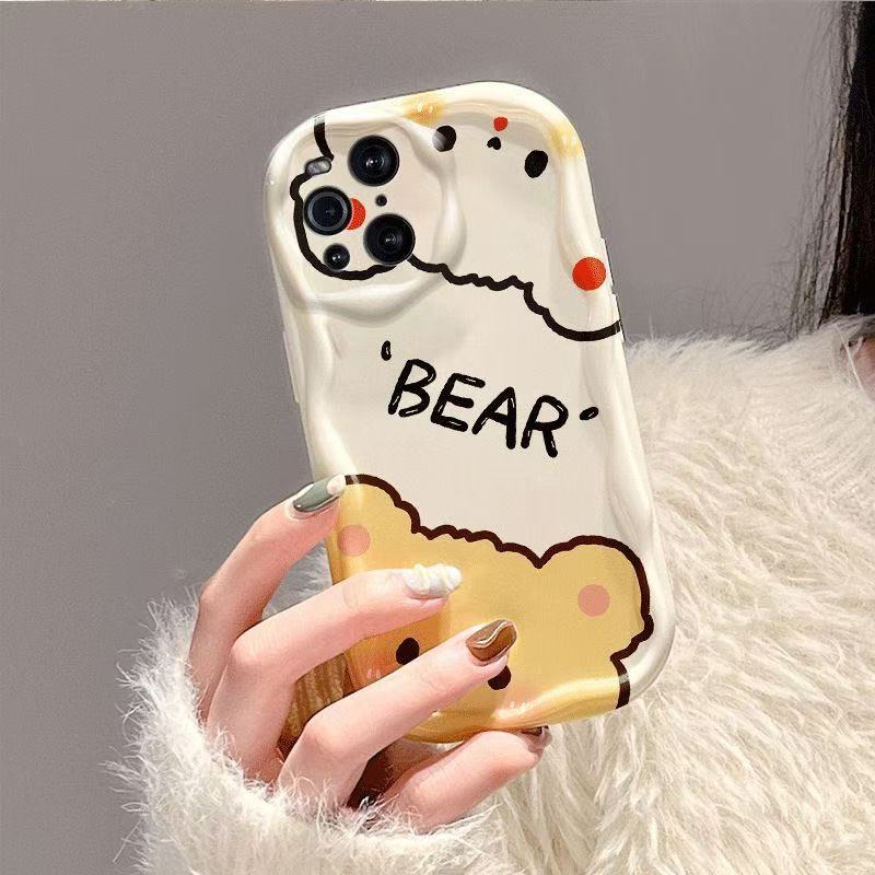 Probe Bear Suitable for Iphone16promax Mobile Phone Case Cute Apple 15 Anti-drop 14pro Japan and Korea 13/12