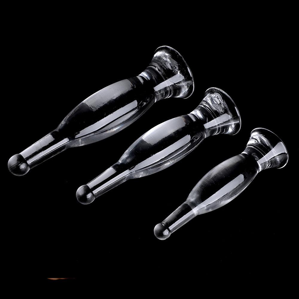 Kristallklares XL Anal Plug & Männlicher Masturbator: Weicher, dicker, transparenter Dilatator