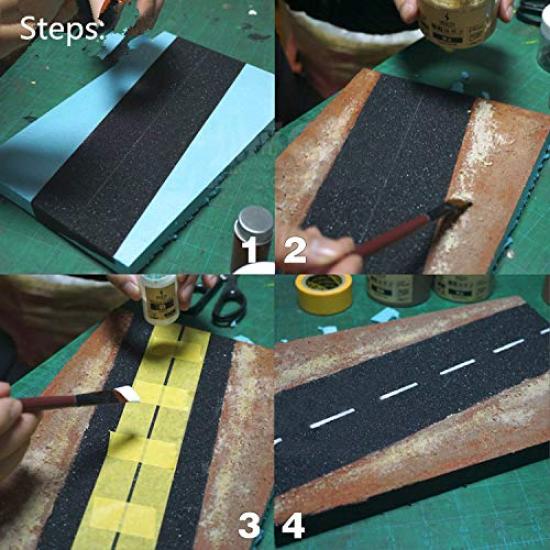 Road Miniature Car Road and Railroad Track Scenery Glass Model Building Miniature Railway Scenery Glass Model Building Miniature Railway Tape, Play,