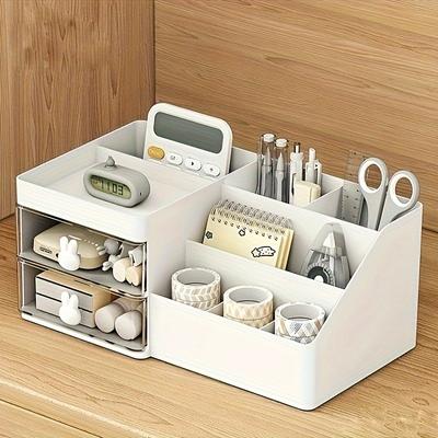 1 Stück Schreibtisch-Organizer, weißer Schreibtisch-Organizer mit großer Kapazität, multifunktionaler Organizer, Home-Office-Organizer, Kosmetik-Organizer
