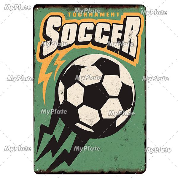 Soccer Metal Sign Vintage Plaque Tin Sign Wall Decor For Home Bar Pub Club Plate Crafts Art Poster Gift Sport Tennis Poster