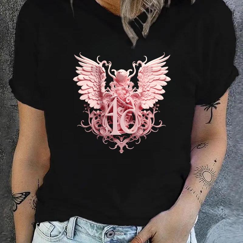 

Women s Solid Crew Neck T-Shirt, Anti-Wrinkle XXL чорний