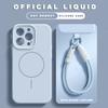 Official Magnetic Phone Case For For Iphone 1 14 16 Plus 12 13 16 Pro Max  Liquid Silicone Lanyard Charge Protector Cover