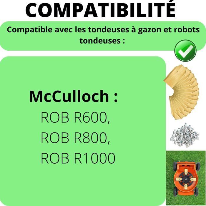 Lame de rechange pour robot tondeuse McCulloch ROB R600/ROB R800/ROB R1000 [Lot de 45] Phonillico®