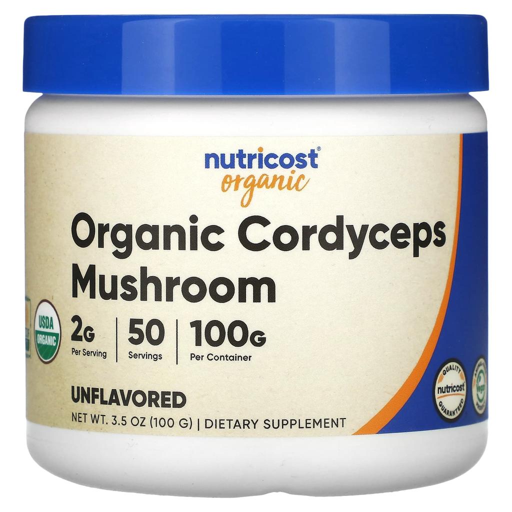 Nutricost, Bio houby Cordyceps, Bez příchuti, 3,5 oz (100 g)