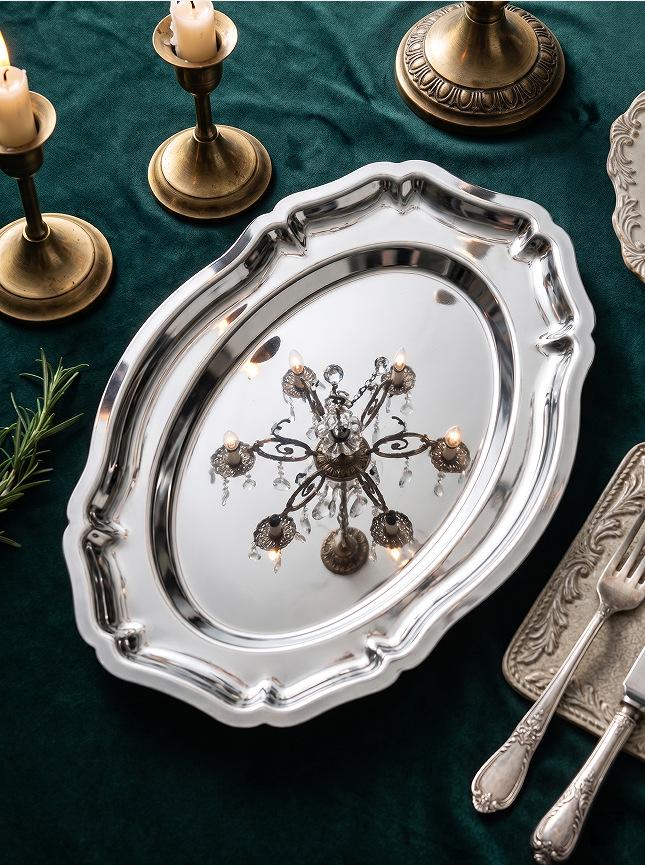 Nordic Light Luxury Oval 304 Stainless Steel Tray for Tea, Fruit, Cake, Cheese, & Dessert
