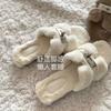 Mao Mao Slippers Women's Outer Wear 2025 New Spring and Autumn Versatile Fashion One-word Drag High-end Fluffy Cotton Slippers
