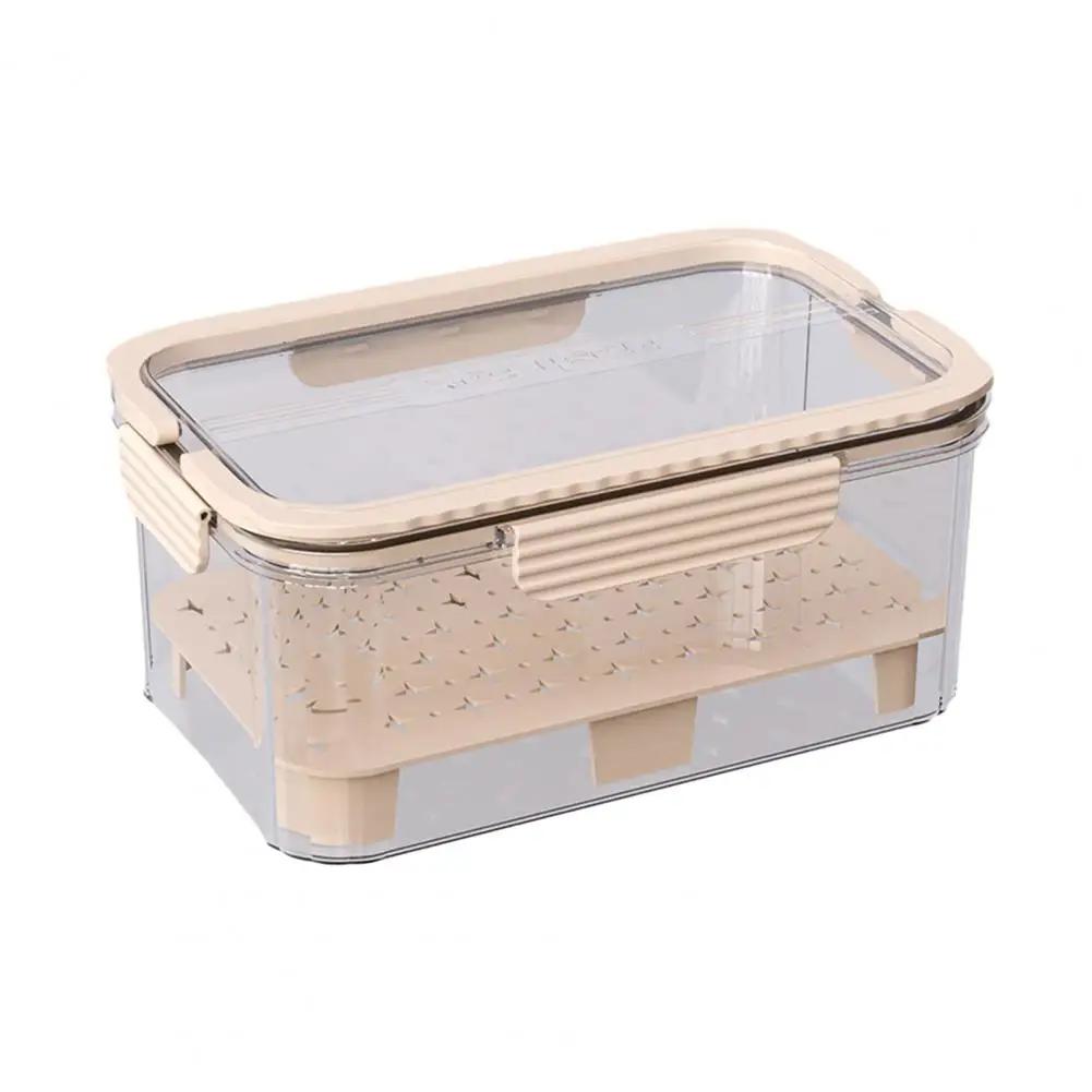 

Handheld Portable Fresh-keeping Box Transparent Sealed Leak Proof Outdoor Large Capacity Food Grade Bento Box Fruit Storage Box светло-желтого