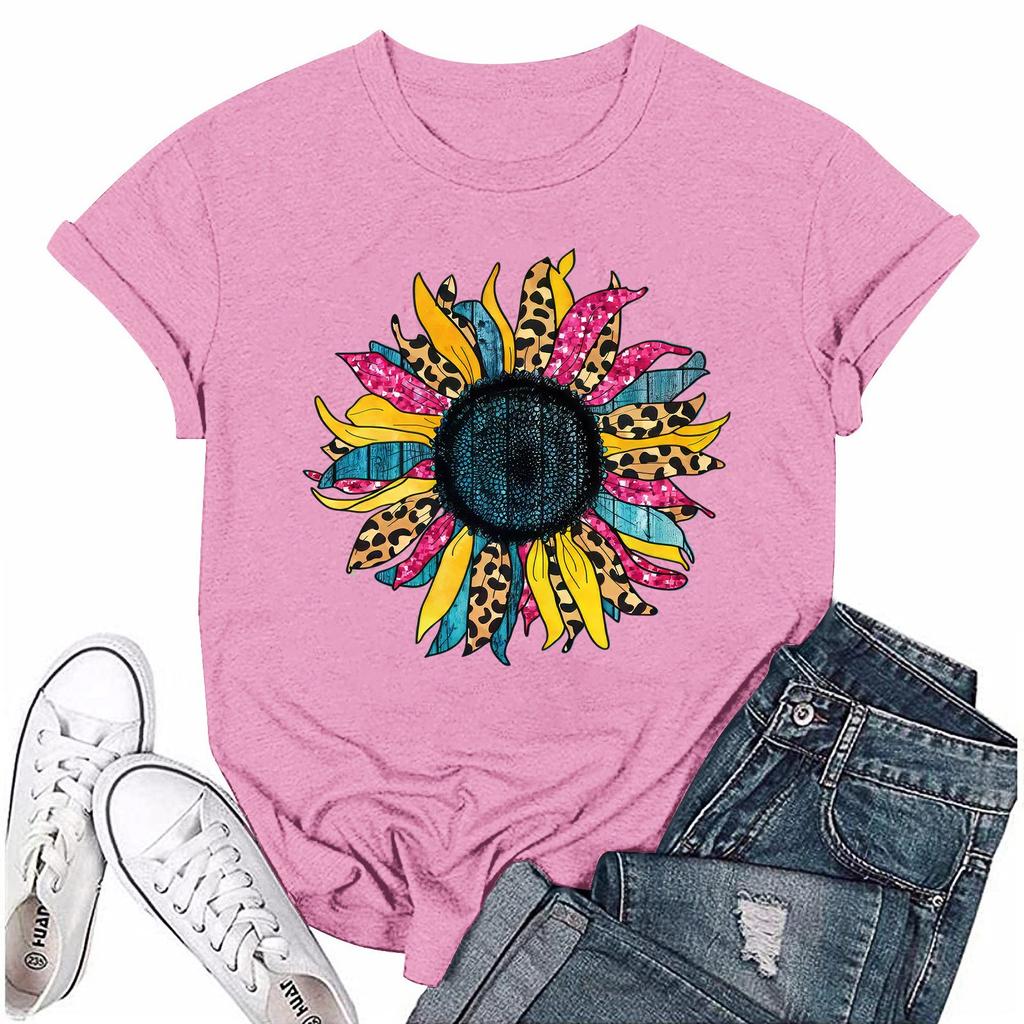 Unisex Casual Fashion Print Crewneck Loose T-shirt