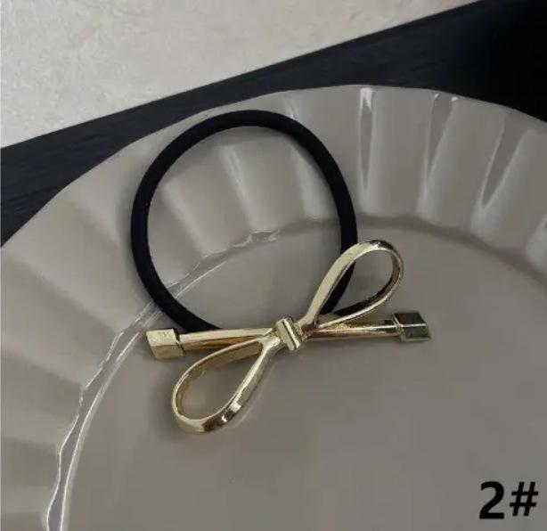 

Серебряный бант заколка для волос заколка-утиный клюв и резинка-кольцо для волос для хвостика