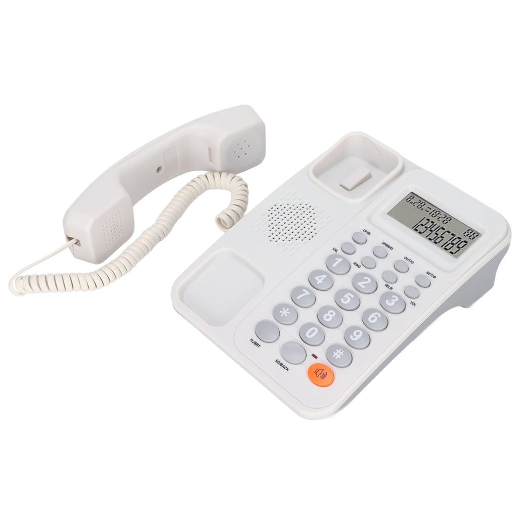 KXT2027CID Desktop Corded Telephone Adjustable Volume Caller ID Semi Hands Hree Fixed Landline for Office Hotel(White )