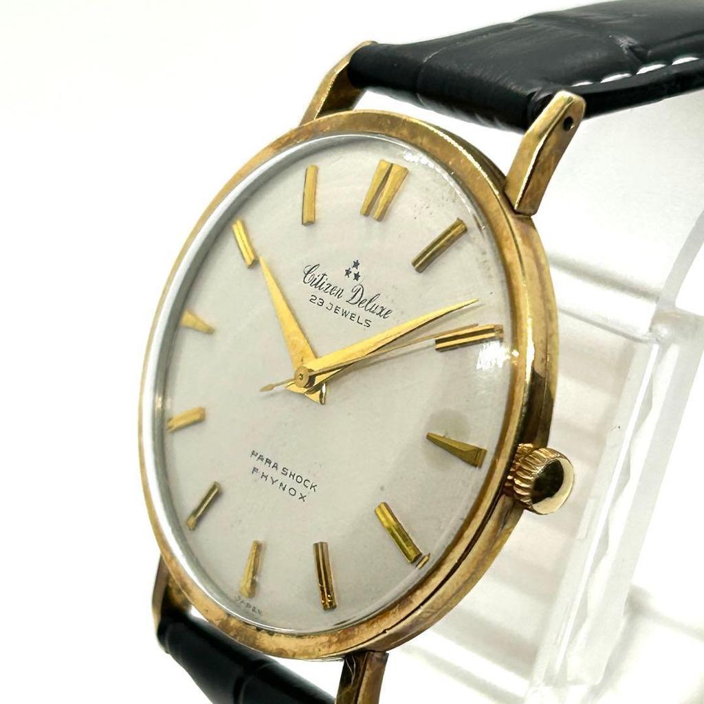 Used Rare CITIZEN Super Deluxe 23 Jewels Manual Wind 14KGP
