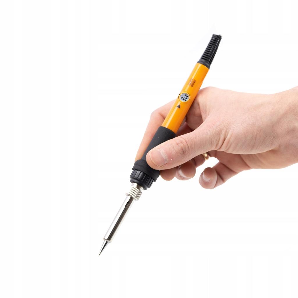 Rosfix 8-in-1 soldering iron with potentiometer Rosfix Orange Pitbull OP60W + Plastic organizer + Soldering flux RMA-223 + Soldering desoldering pump