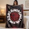 Red Hot Chili Peppers Print Flannel Blanket Cozy Lightweight Plush Throw Blanket For Bed Sofa Household Use