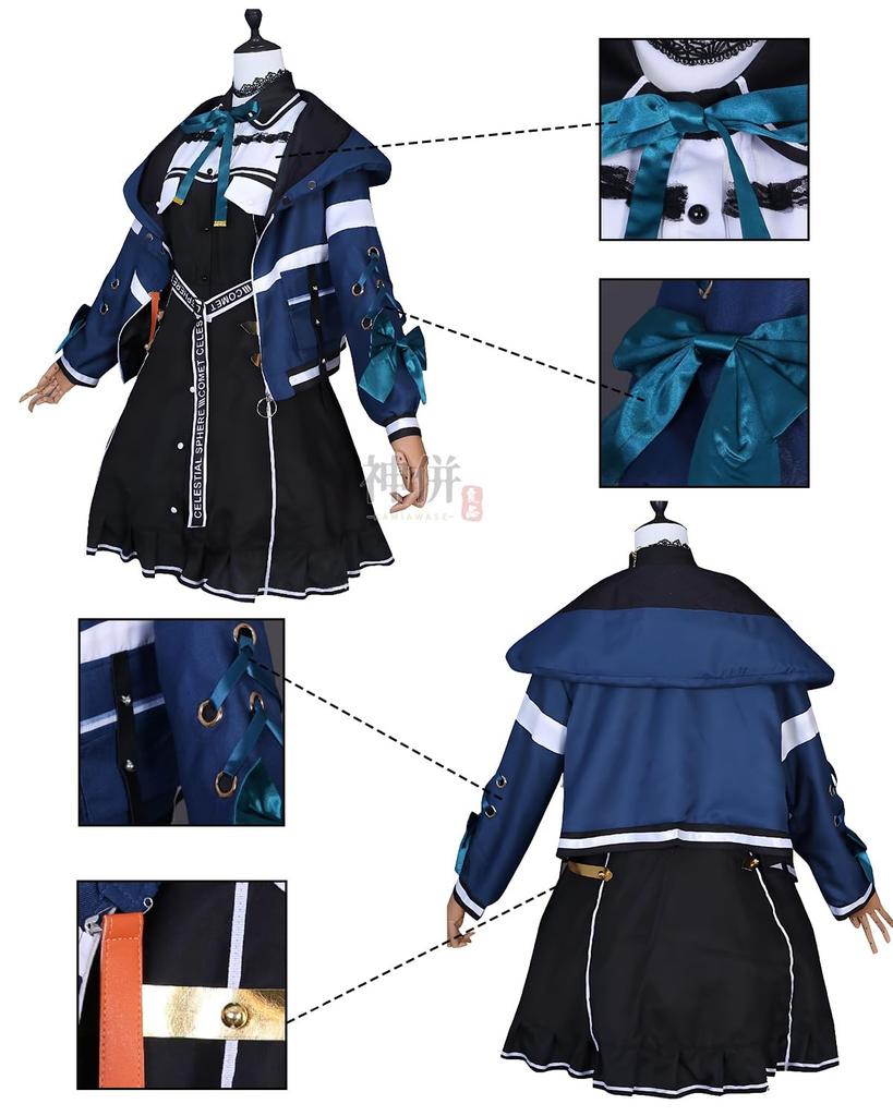 Hosimati Suisei Cosplay Costume with Adult School Stage Outfit Suisei Cosplay with Size [Excellent Quality] Wig, VTuber, Costume, Festival, Event,
