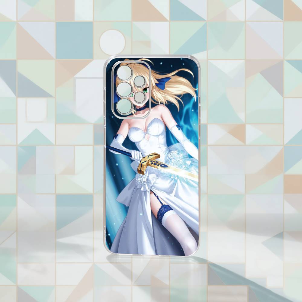 

Чехол для телефона Fate Saber для Samsung S25, S24, S21, S22, S23, S30, Ultra, S20, Plus, Fe Прозрачная крышка Samsung S20fe