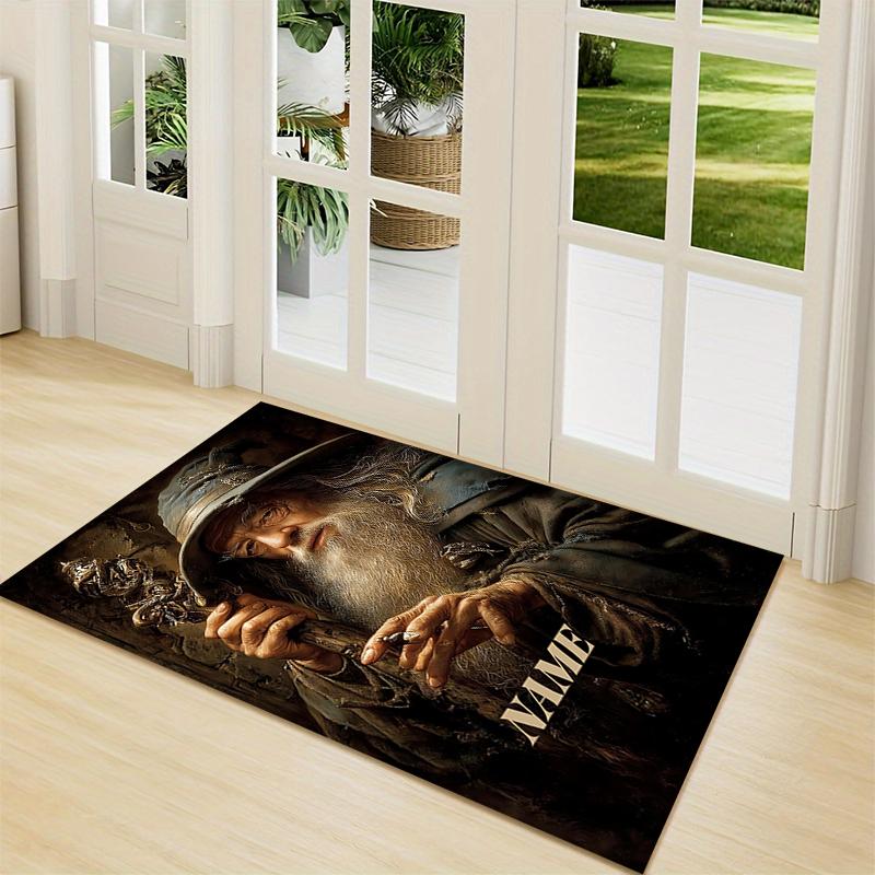 Custom Name Wizard's Ancient Wisdom Carpet Rug Customizable Soft Washable Anti-Slip Home Living Room Sofa Mats Personalized Rug. 090961