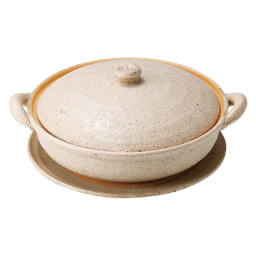 

Marui Seito Iga-yaki Hechimon Gratin Pot, White Birch Wood, Approximately 18.5cm Diameter, Made in Japan, MR-3-3526