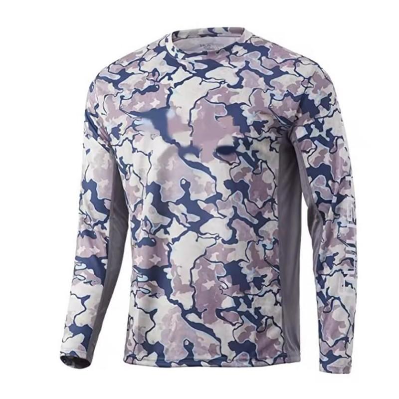 Mens UPF 50 Quick Dry Breathable Fishing Shirt Long Sleeve Sun Protection T-Shirt Outdoor Sports Cycling
