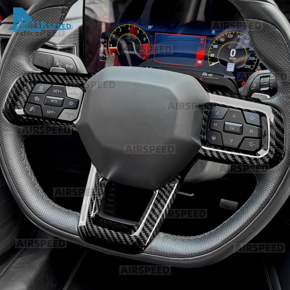 Real Hard Carbon Fiber Sticker For Ford Mustang GT Dark Horse EcoBoost 2024 2025 2026 2027 LHD RHD Car Steering Wheel Frame