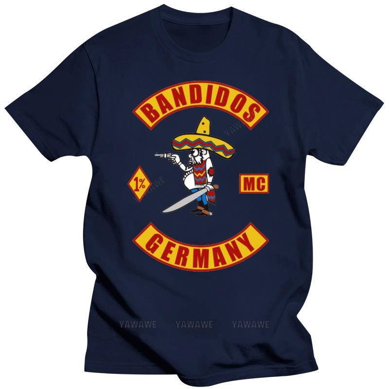 GUOYAN TOP Nieuwe zwarte top met korte mouwen voor heren Nieuwe Bandidos Motorclub Duitsland Bandidos MC Grafische Heren T-shirt T-shirts unisex t-shirt 2XL